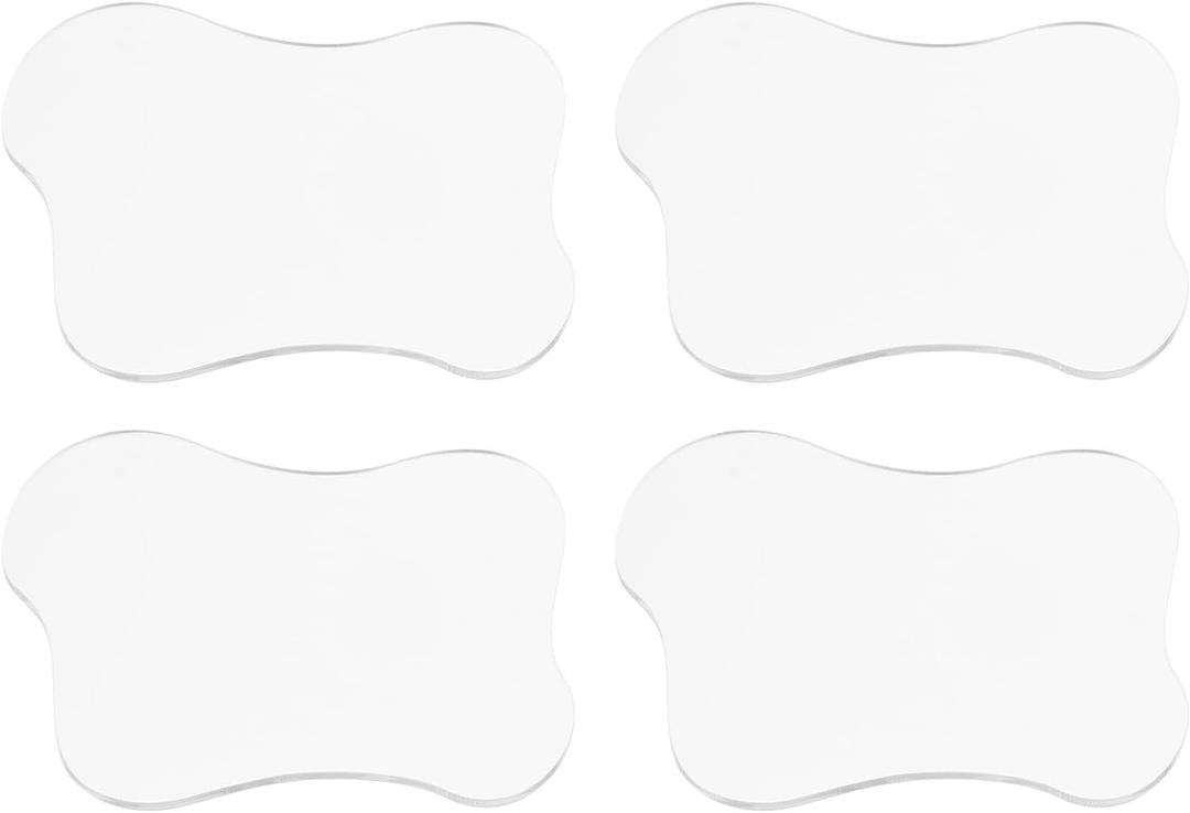 uxcell 4pcs Acrylic Irregular Coasters, Clear Cloud Shape Coffee Cup Coaster Dining Table Ornaments for Kitchen Bar, Transparent (4.7x4 Inch)