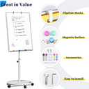 Mobile Whiteboard 36 x 24 inches Portable Magnetic Dry Erase Board, 3' x 2' Stand Easel White Board Dry Erase Easel Standing Board with Flipchart Hooks