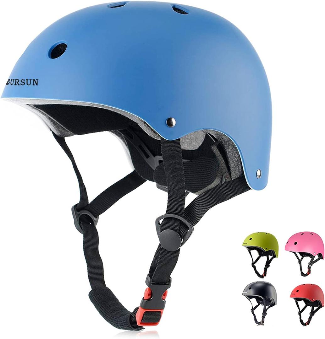 BURSUN Kids Bike Helmet Ventilation & Adjustable Toddler Helmet for Kids Boys Girls Multi-Sport Helmet for Skateboard Roller Skateing Bicycle Scooter blance Bike Small
