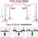 BEIYANG 10x30FT Photo Backdrop Stand, Angle Adjustable Triple Crossbar Extender Mount, Photography Background Support System, with Sand Bags,12 PCS Clamps for Wedding Party Celebration