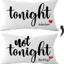 Mancheng-zi Funny Couples Reversible Soft Pillow Cover, Wedding Anniversary Bridal Shower Gifts, Gift for Couples, Anniversary, Wedding, Engagement, 20X12 Inch Flannel Cushion Cover for Couch (White)