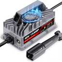 15 Amp 48 Volt Golf Cart Battery Charger for Yamaha G29 Drive & Drive 2-3-Pin Leaf Plug, Smart Charger for Lead-Acid Batteries, IP67 Waterproof, Multi-Protection, Unique Design (Silver)