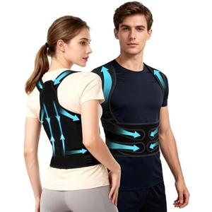 KNXWALT Posture Corrector for Women & Men, Back Brace Straightener with Adjustable Support, Relief for Neck/Shoulder/Back Pain, Scoliosis & Hunchback Correction, Breathable Mesh Design, M