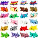 24 Pcs 3D Printed Axolotl Animals Set  Colorful Articulated Mini Fidget Toys  Fun Party Favors, Classroom Rewards & Desk Decor