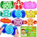 Squishy Sensory Toys for Kids - 8 Pack Fidget Toy Sensory Maze for Autism Children Special Needs - Fun Fidgets for Student Classroom Prize Stocking Stuffers