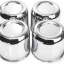 RTRHINOTUNING 4PCS 4.41inch Push Through Center Caps Chrome for Trailers Trucks SUV RV Wheel Rims