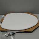 CHURCH Toilet Seat, Easy Clean Hinges Release for Deep Cleans, Durable Enameled Wood Seat, Elongated, White
