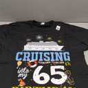 Cruising Into My 65 Year Old Cruise Birthday Awesome 65th T-Shirt,  Black, Large