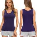 Air Curvey 4 Pack Tank Top for Women Basic Undershirt Tanks Sleeveless Casual Shirts Soft Seamless Layering Tops (S)
