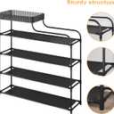 Sywhitta 4-Tier Free Standing Shoe Rack With Storage Boxes - High Capacity Organizer for Corridor, Living Room, Balcony, Bedroom (Black)