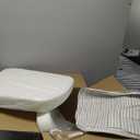 AAAAAcessories D-Shaped Chair Cushions, 2" Thick Dining Chair Pads with Ties and Removable, Machine-Washable Cover, 17" x 16", Pinstripe Brown