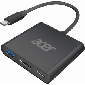 Acer USB C to HDMI Adapter, 4K USB C Hub with 100W PD, USBA 3.0 Port, HDMI to USBC Multiport Digital AV Converter for MacBook Pro/Air, iPad, Tablets, TV, Monitor and More (Black)