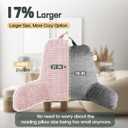 21" Higher Large Reading Pillow for Bed Adult, Back Pillow for Bed Sitting Up with Memory Foam Back Support with Arms Rest for Couch Chair Pink