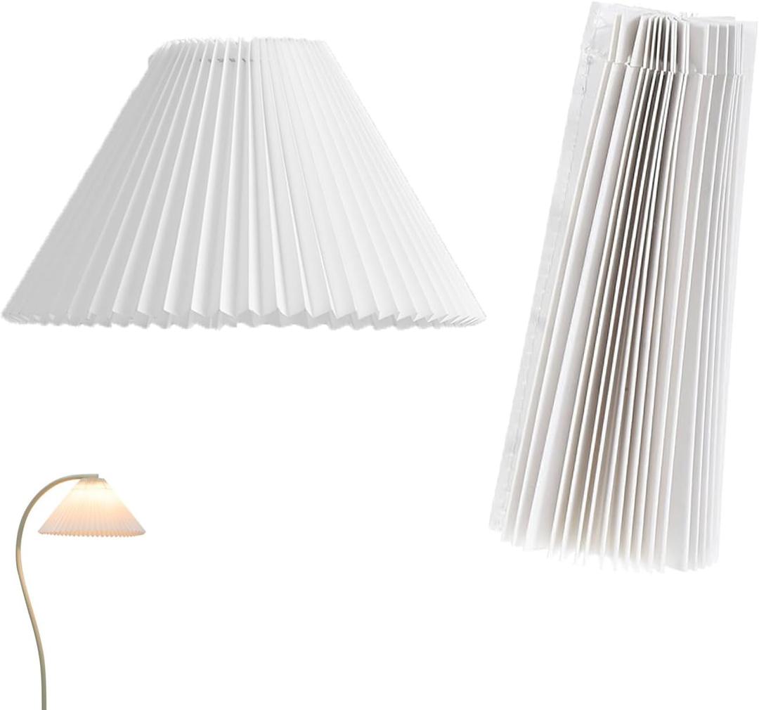 2 Pack Pleated Table Lamp Lampshades Replacement Bedside Table Lamp Pleated Lamp Shade for Ceramic Table Lamps Bedside Nightstand Small Table Lamps with Rattan Base Wire Frame Do not Included