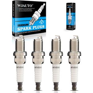 Spark Plugs Iridium 4 Pack, Pre-Gapped Bujas Sparkplugs OEM Replacement For Alfa Romeo Audi BMW Chevrolet Chrysler Dodge Honda Plymouth Suzuki Toyota Isuzu Mazda Volkswagen Mitsubishi Nissan