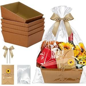 Wonderjune 20 Pcs Valentines Day Gift Baskets Empty To Fill Baskets For Gifts Empty With Gift Bag Bow Valentines Gifts Storage Basket Bulk for Wedding Party Wrapping