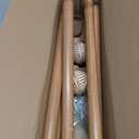 Wood Boho Curtain Rods for Windows:Wooden Farmhouse Decorative Curtain Rod for Bedroom Living Room,Heavy Duty Adjustable Rustic Bamboo Drapery Rods with Imitation Wood Grain Finials,Brown 36-88"