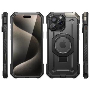Lanhiem Magnetic for iPhone 16 Pro Max Case, IP68 Waterproof Dustproof Case, [Compatible with Magsafe] [Built-in Screen Protector] Full Body Heavy Duty Rugged Phone Cover 6.9 inch, Black/Clear