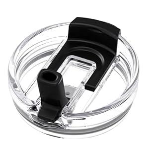 2-in-1 Replacement Lid Press-In Leakproof Flip Straw & Sip Top, Compatible for Yeti 30oz/35oz/42oz Tumbler Lids, Fit for Hydraflow/Hydrapeak 40oz and REDUCE 40oz/50oz Tumblers (Black)