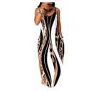Fussangshu Women's Summer Maxi Dress Long Dress Casual Boho Sleeveless Strap Smocked Tiered Long Beach Sun Dresses, XXL