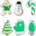 Christmas Cookie Cutters 6 PCS, 4'', Gingerbread Man, Christmas Tree, Snowman, Light Bulb, Mitten