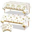 XUELIREN 4 Pcs Construction Birthday Party Tablecloths Construction Table Covers for Kids' Boys' Construction Birthday Decorations 54 x 108 Inches