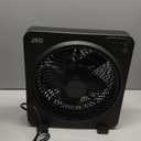 JRD 13" Box Fan with Powerful Airflow, Quiet Cooling Desk Fan with Digital Touch Screen, 3 Speeds, 5 Blades, 15h Timer, Portable Table Fan for Bedroom Office Home Kitchen, Black