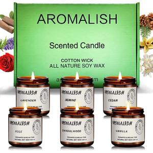 6PCS Aromatherapy Candles Ladies Gift Set Autumn Candles Home Bedroom Soy Wax Jar Candles Birthday Gift Mother's Day Christmas Gift,Spa Relaxation
