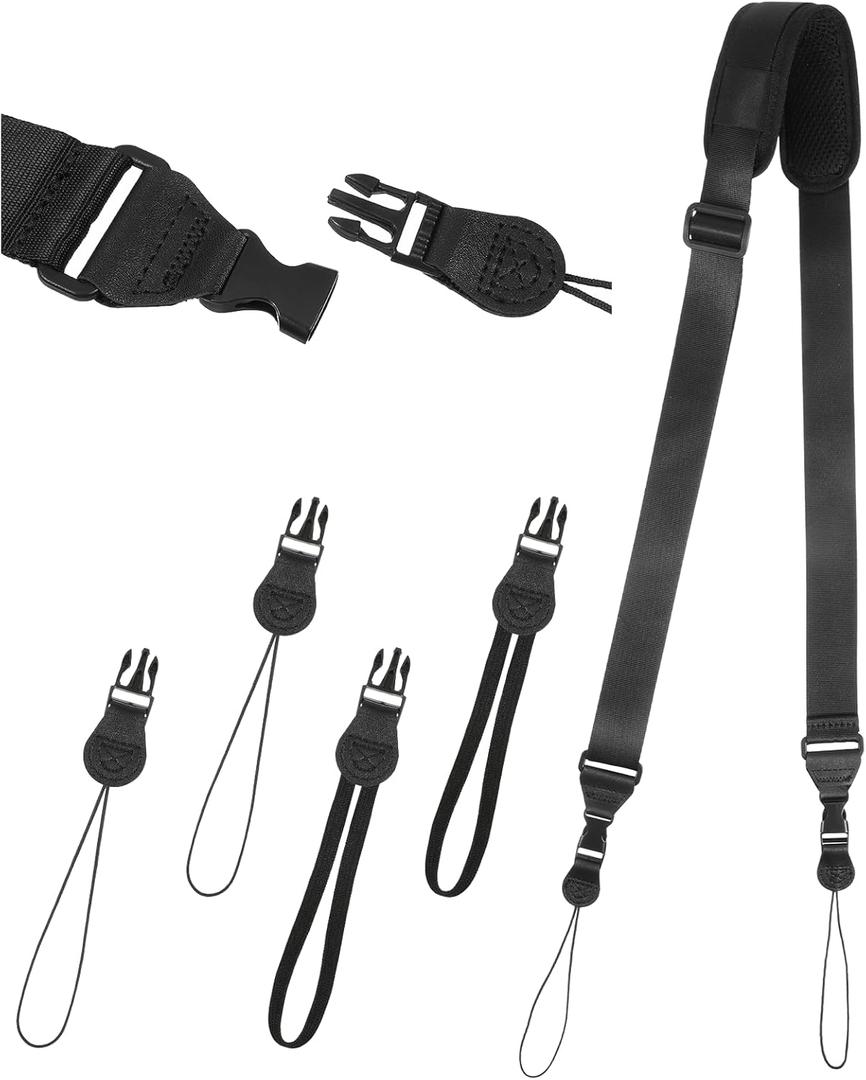 Binocular Strap Camera Shoulder Strap with Pad, 2 Sets of Quick Release Buckles, Shoulder Straps with Pad, Adjustable Between 39" to 63", Replacement Comfortable Neck Lanyard for Camera, Luggage Bag