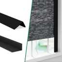 Light Blocking Strips for Window Shades and Blinds, 100% Blackout PVC Side Tracks Light Blocker for Blinds, Window Light Blocker for Bedroom(Black, 58", 2PCS)
