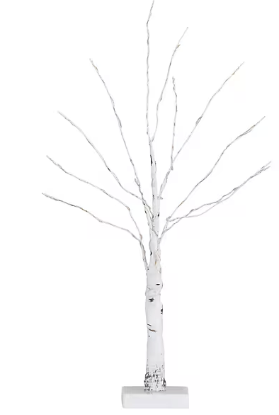 Lighted Birch Tree