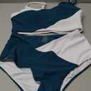 Herseas Women 2 Piece High Waisted Bikini Sets Color Block Popular Swimsuit 2026 Summer Beach Best Bathing Suits (Small, Olive Green)