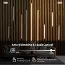 Recessed LED Strip Lighting for Wood Slat Wall, 6PCS 3000K Clip-in Lights, No Adhesive, Hidden Design with Touch Dimmer & Switch for Living/Kitchen/Bedroom, Fits 0.51" & 0.59" Wall Panel(Black Cover)
