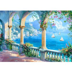 Coastal Corridor 1000 Piece Puzzle for Adults, Ocean Mountain View Puzzles for Adults 1000 Pieces, Jigsaw Puzzles 1000 Pieces Scenic Floral Corridor Puzzle for Adults Teens Seniors Challenging Game