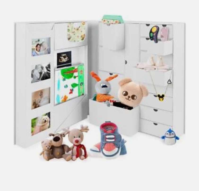 Baby Keepsake Box - Baby Memory Box - Baby Boy Girl Keepsake Box Tins Memory Box Pregnancy Baby Bubbs Storage Box Baby First Year Box Library Baby All-in-One Organizer