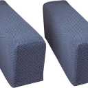 Yoovat Sofa Arm Covers Recliner Couch Armrest Covers Chair Arm Covers Protectors (Texture-Gray Blue,Large (Set of 2))