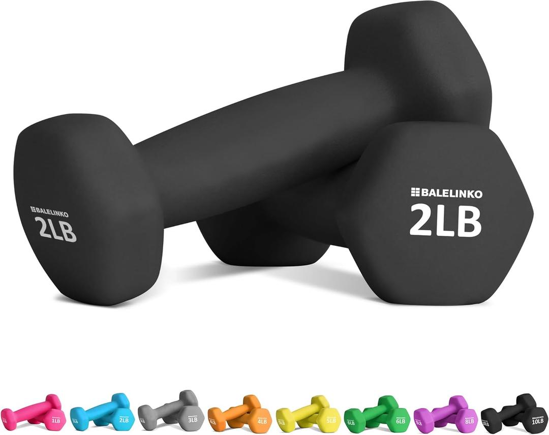 Balelinko Home Gym Equipment Workouts Strength Training Weight Loss Pilates Weights Yoga Sets Weights for Women, Men, Seniors and Youth (Black)