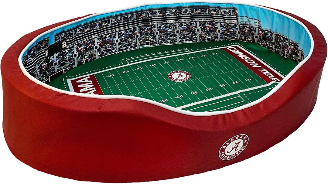 StadiumSpot Officially Licensed NCAA Premium Oval Dog Bed, Alabama, Small (Alabama Crimson Tide, Small)
