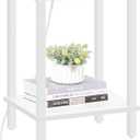 TUTOTAK End Table with Charging Station, Small Side Table with Outlets, Nightstand Bedside Table, 2-Tier Storage Shelf for Small Space, Living Room, Bedroom, White TB01BW040