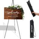 ARTASY 63" Easel Stand for Wedding Signs, Posters, Portable Artist Easel for Painting Canvas, Tripod for Home and Office, Supports 5 lbs-Black 1/Pack