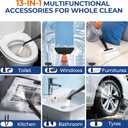 Steam Cleaner, Pressurized Handheld 13pcs Multi-Purpose Natural Deep Cleaning Steamer, Portable Steamer for Cleaning Home, Grout, Kitchen, Car, Window, Upholstery, Bathroom and Clothes, Gray