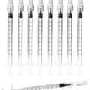 1ml Luer Lock Syringe without Needle - 1cc Plastic Syringes, Sterile, Individually Sealed, Pack of 30