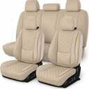 CAR SEAT COVERS, PREMIUM NAPPA LEATHER SEAT COVERS FOR CAR, FULL SET | 5-SEAT WATERPROOF WITH LUMBAR SUPPORT, BREATHABLE PERFORATED DESIGN, AIRBAG COMPATIBLE, EASY TO CLEAN FOR CARS, SUVS, AND TRUCKS.