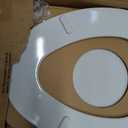 Mayfair Linden Slow Close Toilet Seat, Non Slip Heavy Duty Wood, Easy Install, Elongated, White