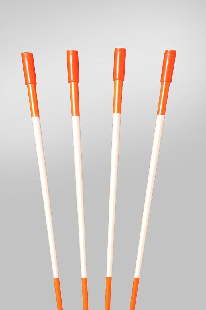 72" Fluorescent 6 FT. Orange 50 Driveway Markers, Reflective Snow Stakes, Plow Stakes,5/16" Thick, 50 Pack 6 FT. Tall