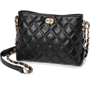 Small Crossbody Bags for Women Purses Fashion Leather Lightweight Handbags Shoulder Bag (Medium, M 1-02 Black)