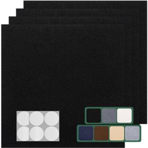 VallisCo Carpet Tile 20 Pack 24 X 24 Self Adhesive Carpet Floor Tiles Anti-Slip Squares Peel and Stick Floor Tile DIY Installation for Bedroom(Black)