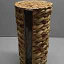 Tadacumir 4 Mega Rolls Extra Toilet Paper Storage with Lid and Liner, Water Hyacinth Ratten Toilet Paper Holder Basket Stand, Decorative Boho Covered Enclosed Toilet Tissue Organizer for Bathroom