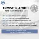16 Inch Gloss Silver Wheel Covers Hubcaps for 2015-2025 Ford Transit 150 250 350 350HD SRW, Only Fits 5-Lug Factory Steel Wheels, OEM Replacement CK4Z-1130-J, CK4Z-1130-D, 4-Pack