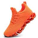 Mens Running Shoes Breathable Mesh Blade Walking Shoes Slip on Tennis Sneakers Fashion Non Slip Work Sport Gym Cross Trainer Orange 45